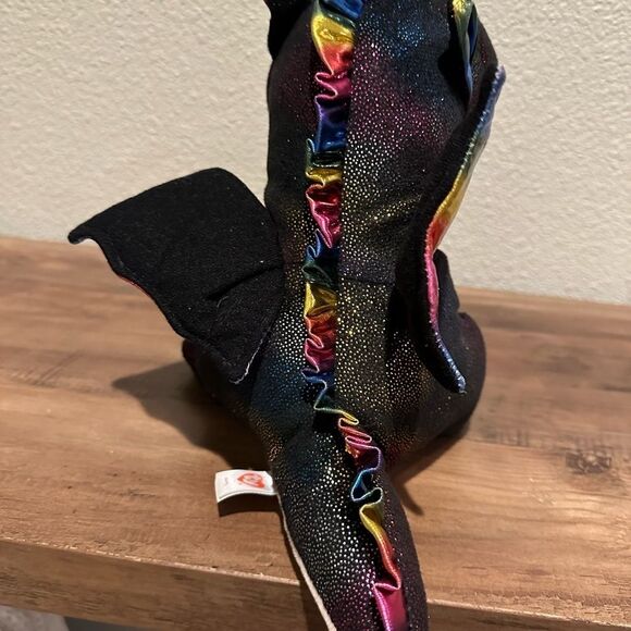 NWOT TY Beanie Boo Anora the Black Rainbow Dragon - Picture 5 of 11